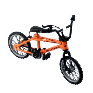 Mini Simulation Alloy Finger Bicycle Retro Double Pole Bicycle Model w/ Spare Tire Diecast Toys With Box Packaging