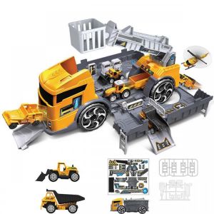 shopping מכוניות וכלי רכב Children&#039;s Simulation Diecast Engineering Vehicle Model Set Deformation Storage Parking Lot Educational Toys