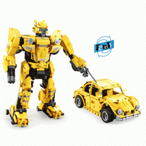 CaDA B127-BEEBOT 2 In 1 DIY 2.4G Smart RC Robot Block Building Shooting Assembled Robot Car Toy