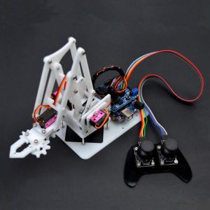 SNAM5100 DIY  4DOF Acrylic RC Robot Arm PS2 Stick Control With MG90S Servos