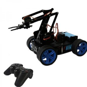 PI Master&#039; DIY 4WD Tracking Obstable Avoidance Smart RC Robot Arm Car With Wireless Stick Compatible