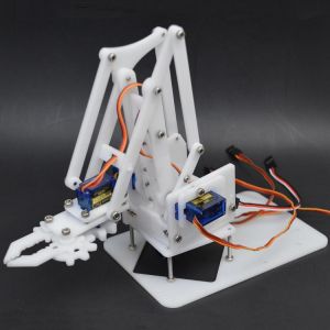 URUAV DIY 4DOF Smart Acrylic RC Robot Arm Assembled Arm Educational Kit For  Black/White