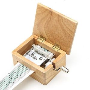 shopping כלי נגינה 15 Tone DIY Hand-cranked Music Box Wooden Box With Hole Puncher And Paper Tapes