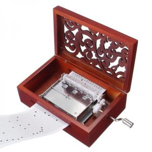 shopping כלי נגינה 30 Tone DIY Hand Cranked Carved Music Box With Hole Puncher Paper Tapes