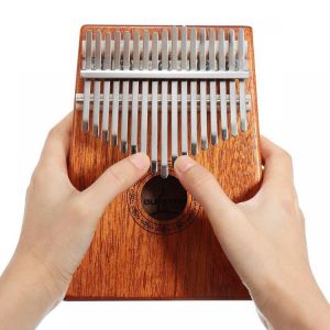 shopping כלי נגינה 17 Keys Wood Kalimba Mahogany Thumb Piano Finger Percussion With Tuning Hammer