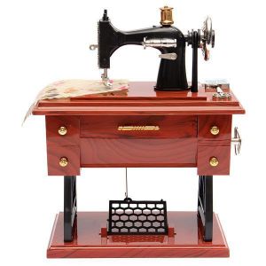 Treadle Sewing Machine Music Box Antique Gift Musical Education Toys Home Decor Fashion Accessories