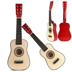 Red 23&quot; Beginners Practice Acoustic Guitar w/ 6 String For Children Kids