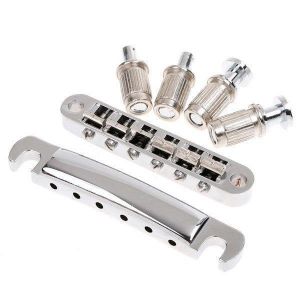 LP Gibson Electric Guitar Ponticello Tailpiece Bridge Full Set Sliver