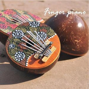 Kalimba 7 Key Finger Piano Painted Coconut Shell Mbira Likembe Thumb Piano