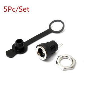 5Pc/Set Guitar Waterproof 3A 5.5 X 2.1mm DC Socket Plug Power Charger Plug Female Panel Mount