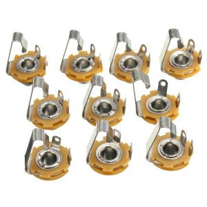 10Pcs 1/4&#039;&#039; 6.35mm Mono Input Jack Socket For LP TL Electric Guitar Bass
