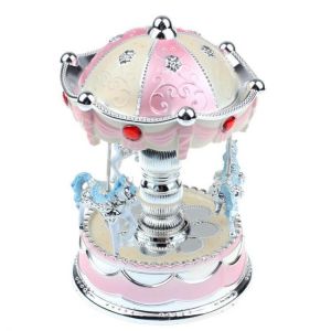 Merry-Go-Round Carousel Music Box with Light For Gift Decoration Toy