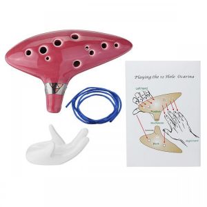 shopping כלי נגינה 12 Hole Ceromic Ocarina Alto C Tone Handicraft Legend of Zelda Ocarina with Bracket