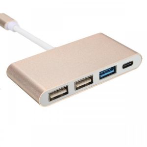 4 in 1 Type C to 3 Port USB USB-C Multi Port Charging Converter HUB for Macbook DataTransfer