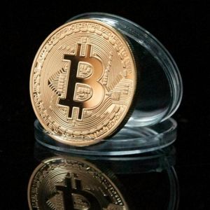 shopping ציוד משרדי 1Pcs Gold Bitcoin Model Commemorative Coins BTC Metal Coin Decorations