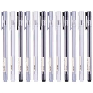 XIAOMI Ecosystem Deli A025B-01 12 Pcs/box Full Needle 0.38mm 0.5mm Gel Pen Transparent Barrels Black Ink Simple Writing Signing Pe