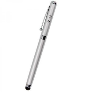4 In 1 Multifunctional LED Light Touch Screen Capacitor Pen Laser Pointer Handheld Ballpoint Pen Electronic Touch Pen Random Color