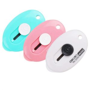 Deli Mini Retractable Utility Cutter Pocket Sized Mini Box Cutter Retractable Cutter Random Color