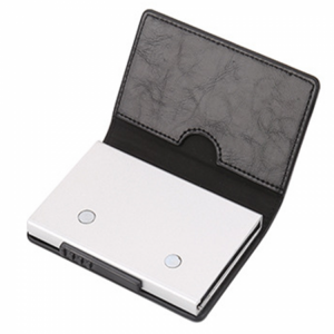 RFID X-37 Portable Anti-degassing Business Card Holder Wallet Leather Name Card Case ID Credit Card Storage Box
