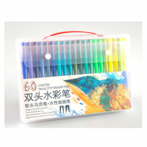 48/60/72/100 Pcs Colors FineLiner Dual Tip Brush Pens Drawing Painting Watercolor Art Marker Pen School Supplies