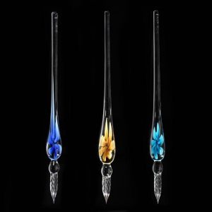 Vintage Glass Dip Ink Pen Fountain Pen Signature Pen With Ink &amp; Gift Box Offices School Stationery