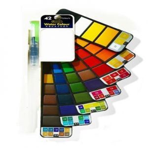 Dropshipping 18/25/33/42Colors Solid Watercolor Paint Set With Water Brush Pen Watercolor Pigment For Draw Art Supplie