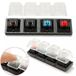 4 Clear caps and 4 Cherry MX Switch Keycap Sampler Tester Kit