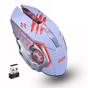 ZUOYA MMR4 Wireless Mouse 2.4GHz Receiver LED Mute Silent Rechargeable USB Gaming Computer Optical Game Mice For Laptop PC Compute