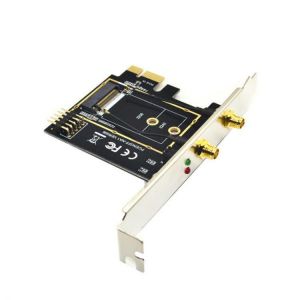 ITHOO PCENGFF-NA1 PCI-E 1X to KEY A-E PCI-E Expansion Card 6Gbps bluetooth Network Card Adapter with 2 * Antenna for Desktop Compu