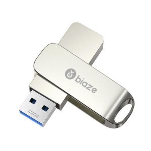 Biaze USB Flash Drive USB 3.0 128GB 360&ordm; rotating Metal Flash Memory USB Stick Pen Drive U Disk