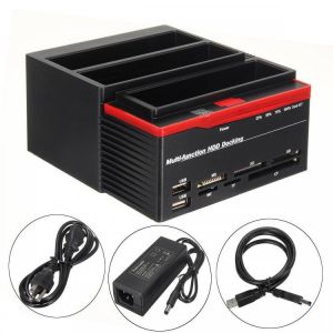 US 2.5&quot;3.5&quot; ALL In One USB3.0 To SATA IDE HDD SSD Hard Drive Enclosure Offline Clone Card Reader Hub