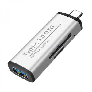 Type-C3.0 Card Reader OTG Aluminum Alloy TF/SD Card Reader Memory Card Reader