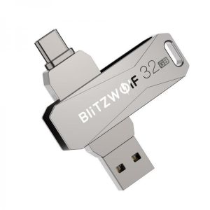 BlitzWolf BW-UPC2 2 in 1 Type-C USB3.0 Ultra-fast Transmission 360&deg;  Rotation Zinc Alloy 32GB 64GB Support OTG USB Flash D