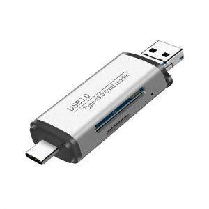 Type-C USB3.0 3-in-1 Card Reader SD/TF Card Reader High Speed 5Gbps Aluminum Alloy Card Reader