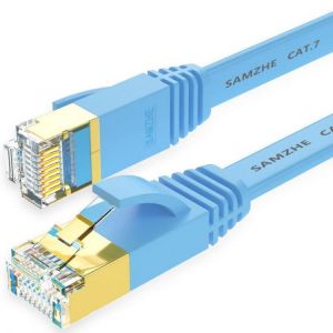 shopping רשתות SAMZHE 1~10M CAT7 STP 10Gbps Blue Flat RJ45 Ethernet Patch Cable Networking LAN Cable