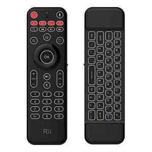 Rii MX9 Air Mouse Wireless Remote Conctroller with Keyboard Mic Voice Search Keyboard Backlight Remote
