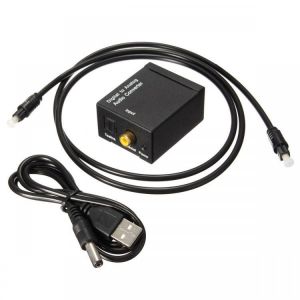 shopping כבלים וחיבורים Digital Optical Coax Coaxial Toslink to Analog Audio Converter Adapter RCA L/R