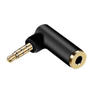 CE-LINK 90&deg; L-type 3.5mm 4 Pole Male to Female Audio Adapter Connector Earphone Jack