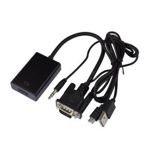 VGA Male to HD Female Cable Adapter Carried with Audio Adapter for Computer to TV Full HD