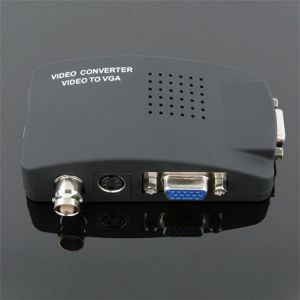 BNC to VGA Video Converter Composite S-video Input to PC VGA Out Adapter Digital Switcher Box For PC MAC TV Camera DVD DVR