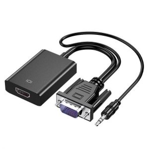 HOWEI HW-2216 HD to VGA Converter Adapter 1080P HD Video Converter Cable with 3.5mm Audio Interface for Computers PC TV Box Projec