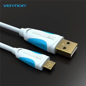 VENTION VAS-A04 Micro USB2.0 Cable Data Sync Charger Cable Black/Ice Blue 1M