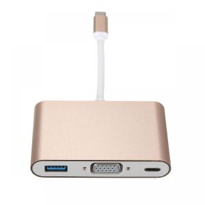 USB 3.1 type C to VGA Monitor USB 3.0 Type C Female Charger Adapter Converter for Macbook