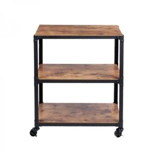 Wooden 3 Layers Multifunctional Bathroom Kitchen Living Room Bookshelf Flower Stand Utility Shoes Storage Shelf