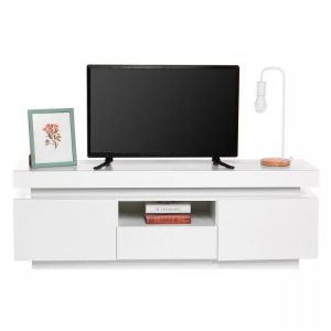 LED TV Cabinet TV Stand Bookshelf Files Books Storage Shelves with LED Light for Living Room Bedroom Study Office