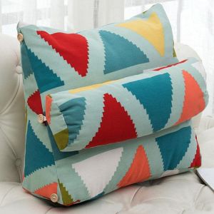 Pillow Triangle Cushion Plain Large Pillow Cotton Linen Backrest Tournure For Office Chair Home
