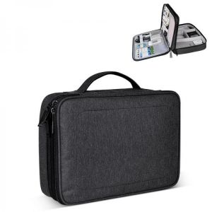 SM02 Nylon Waterproof Portable Multi-functional Laptop Storage Bag Electronic Accessories Travel Organizer Bag Data Cable Organize