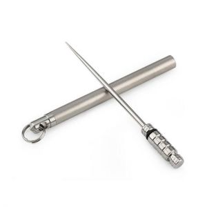IPRee&reg; Outdoor EDC Titanium Toothpick Tooth Pick Holder Fruit Fork Emergency Safety Tools Kit