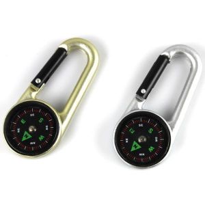 shopping קמפינג וטיולים Two Colors Metal Carabiner Compass Outdoor Navigation Compass