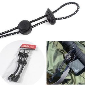 2pcs Outdoor Backpack Mountaineering Climbing Stick Rope Clip Buckle Fixed Buckle Elastic Rope Bundle Buckle Sling Elastic Tail Ro